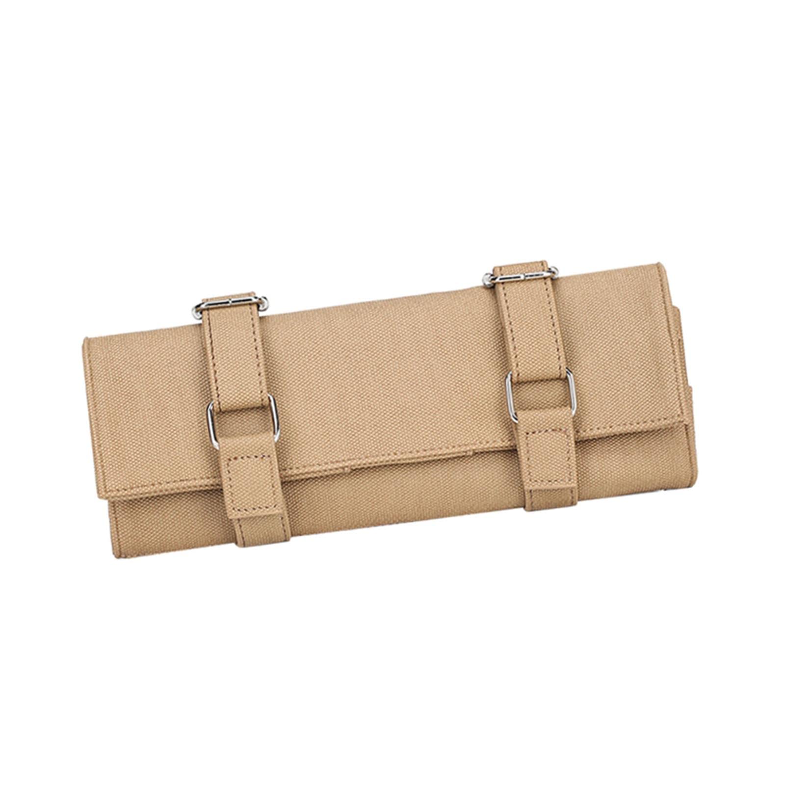 Perfeclan 10-Pocket PU Salon Tool Bag for Hairdressers - Professional Hair Stylist Organizer with Multiple Pockets (Brown) - Perfect for Salon, Travel & Home Use