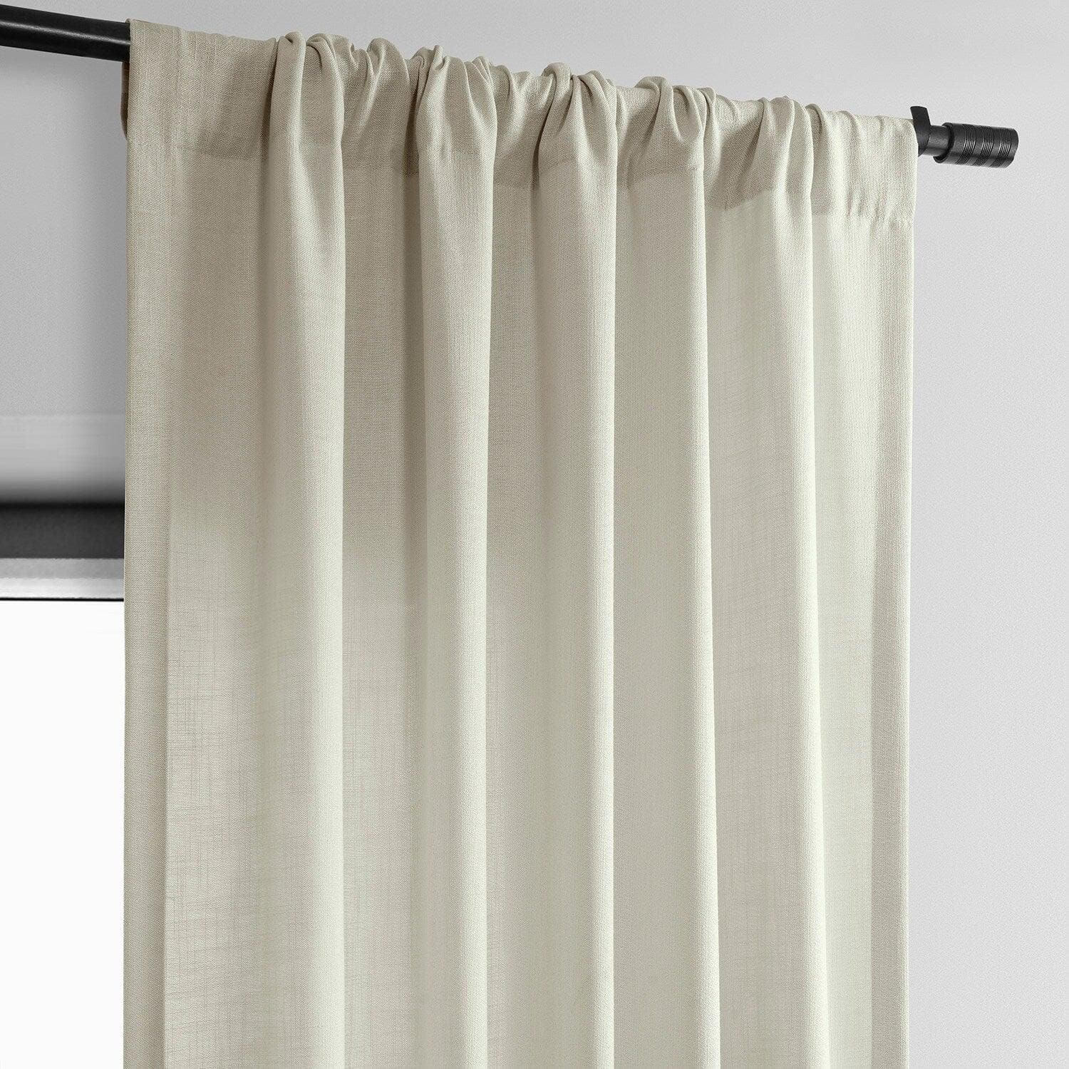 Light Tan Classic Faux Linen Curtains - Elegant Window Treatments for Living Room, Bedroom & Office - Blackout & Thermal Insulated Drapes for Home Decor