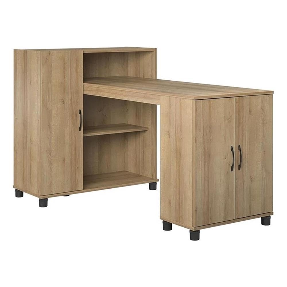 Pemberly Row Transitional Engineered Wood Hobby and Craft Desk in Natural - Perfect for DIY Projects, Scrapbooking & Home Office Workspace