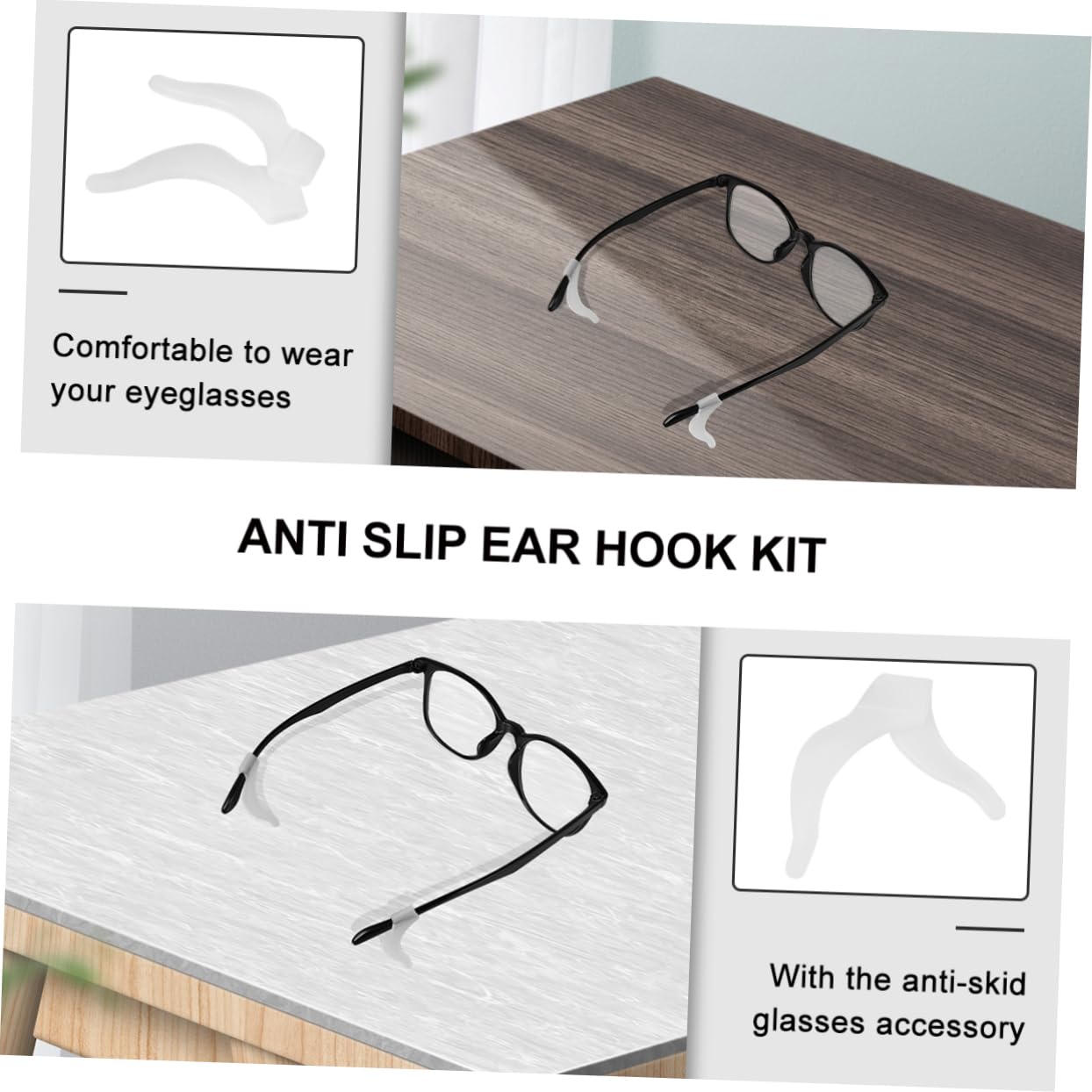 Uonlytech 30 Pairs Non-Slip Silicone Glasses Nose Pads & Anti-Slip Glasses Hooks - Soft Comfortable Eyewear Accessories for Reading Glasses, Sunglasses & Safety Glasses - Perfect for Sports, Work & Daily Use