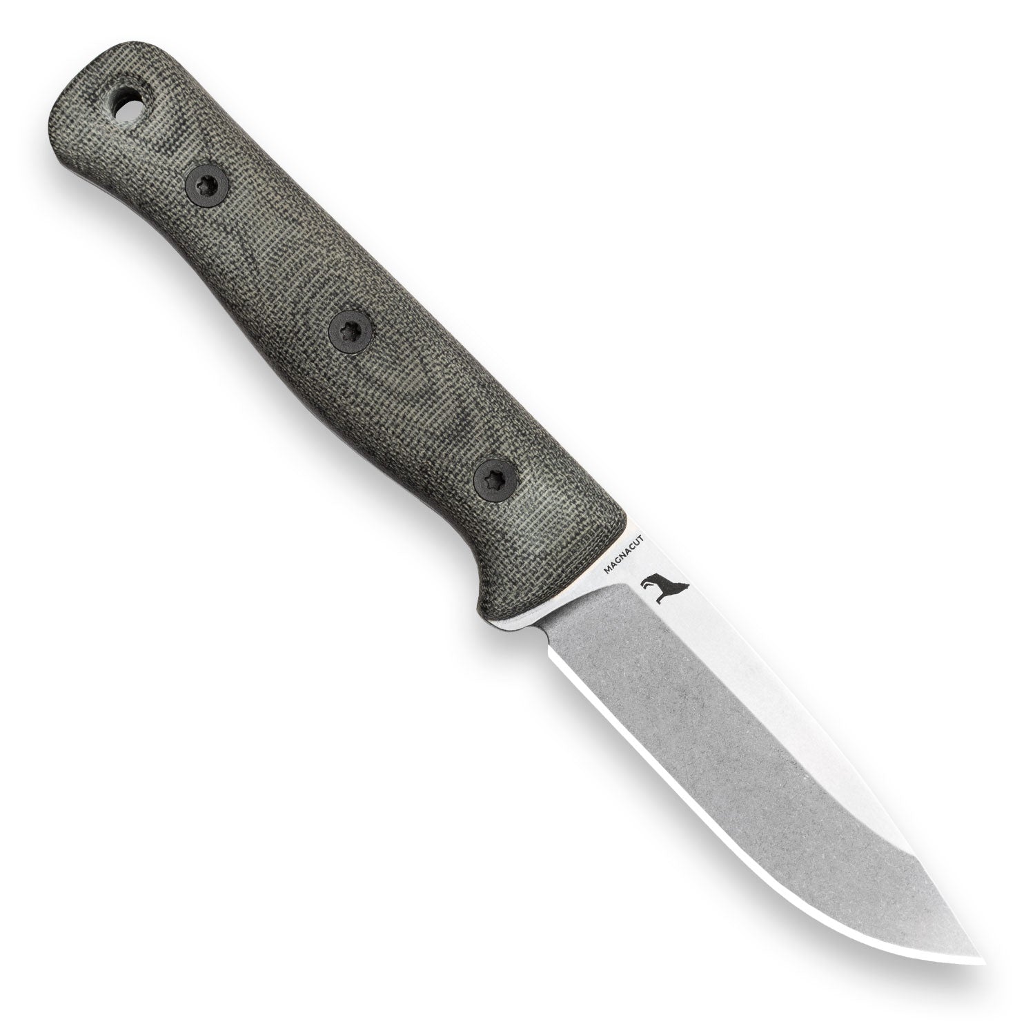 F4 Bushcraft Survival Knife - MagnaCut Steel Blade with Polished Stonewash Finish & Black Canvas Micarta Handle - Ideal for Outdoor Camping, Hunting, and Wilderness Survival