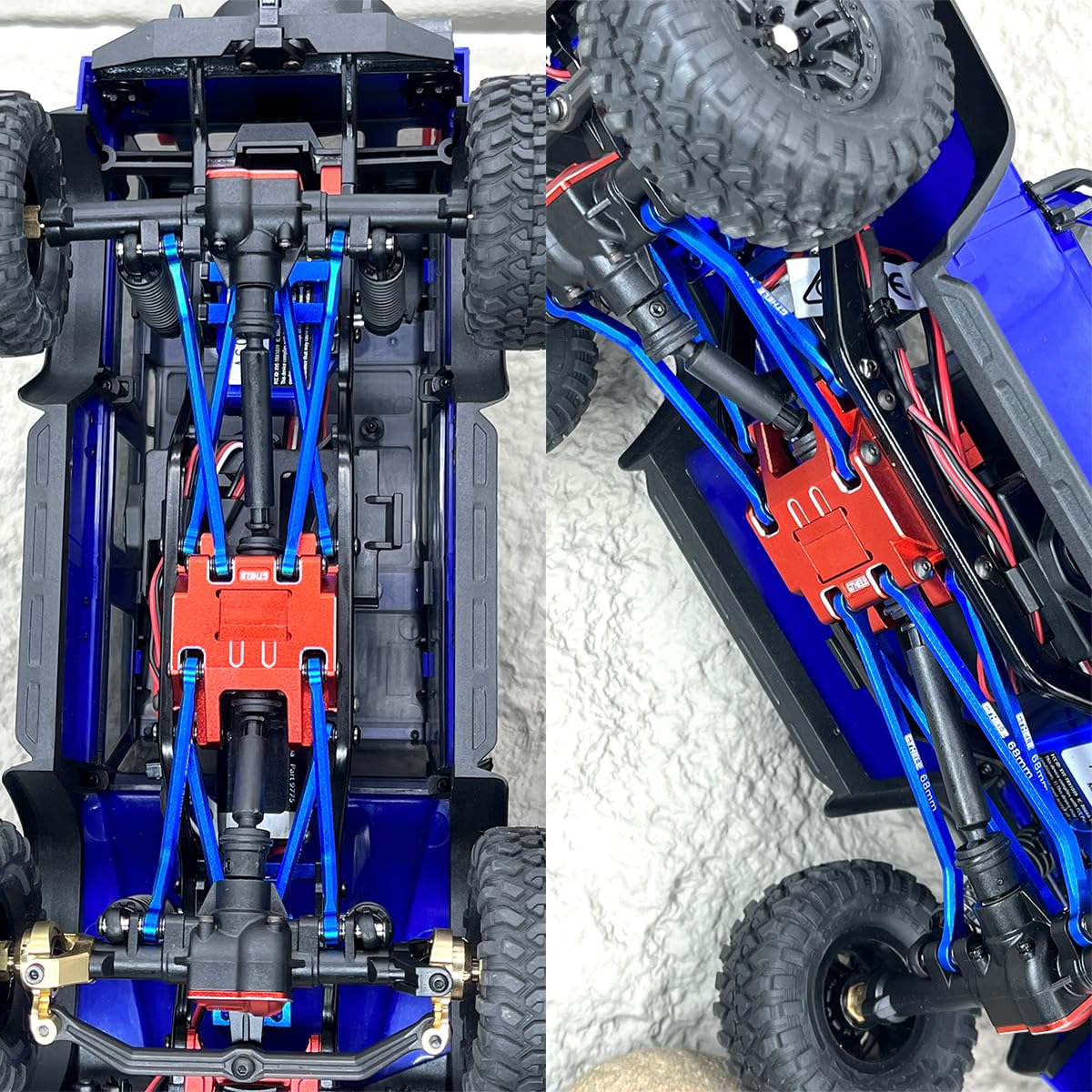 Upgraded Aluminum High Clearance 4-Link Set for Traxxas TRX4M 1/18 Scale RC Crawler - Dark Blue | Off-Road Performance & Trail Crawling Enhancement
