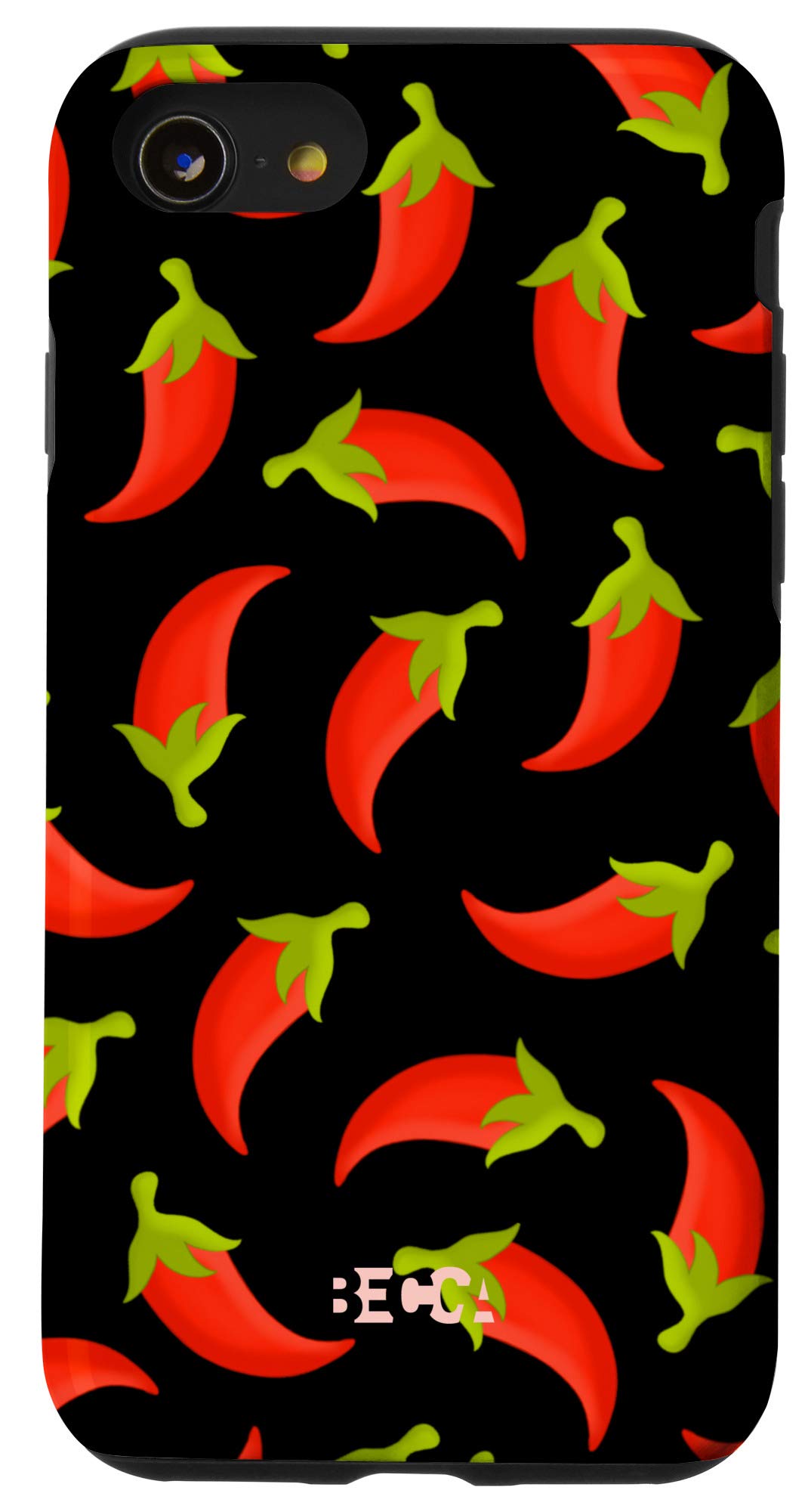 iPhone SE (2020)/7/8 Spicy Chili Lover Pepper Sauce Stay Spicy Black Phone Case - Perfect for Foodies & Spice Enthusiasts