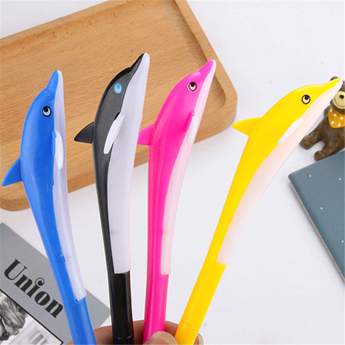 Dolphin-Shaped Gel Ink Rollerball Pens - 6 Pack Colorful Animal Design Writing Pens for School, Office & Journaling - Perfect Gift for Students & Stationery Lovers