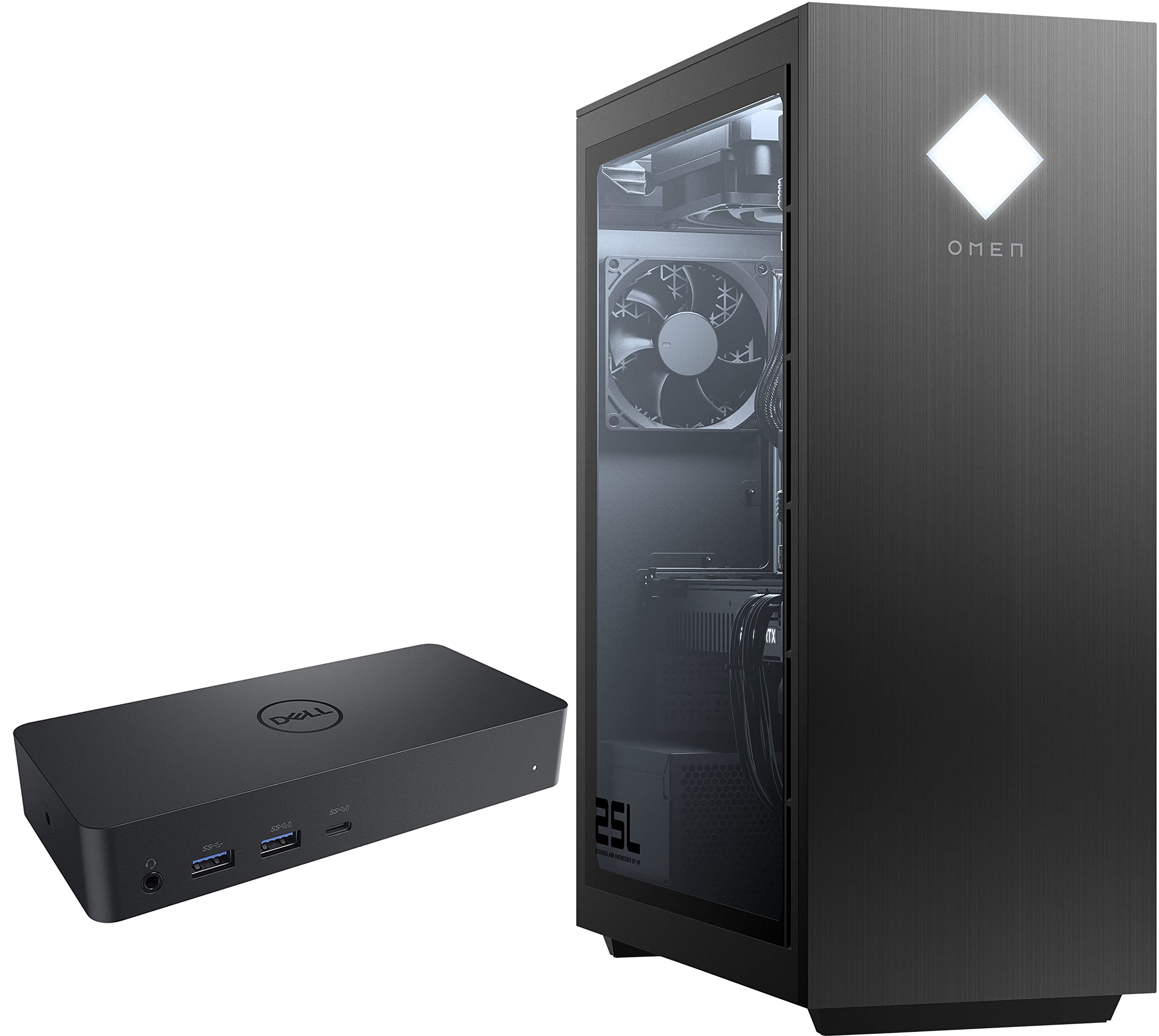 HP OMEN GT12-0124 25L Gaming & Business Desktop PC - Intel i5-10400 6-Core, 32GB RAM, 1TB SSD + 3TB HDD, NVIDIA GTX 1660 Super, WiFi 6, Bluetooth, Windows 11 - Perfect for Gaming, Video Editing & Office Work