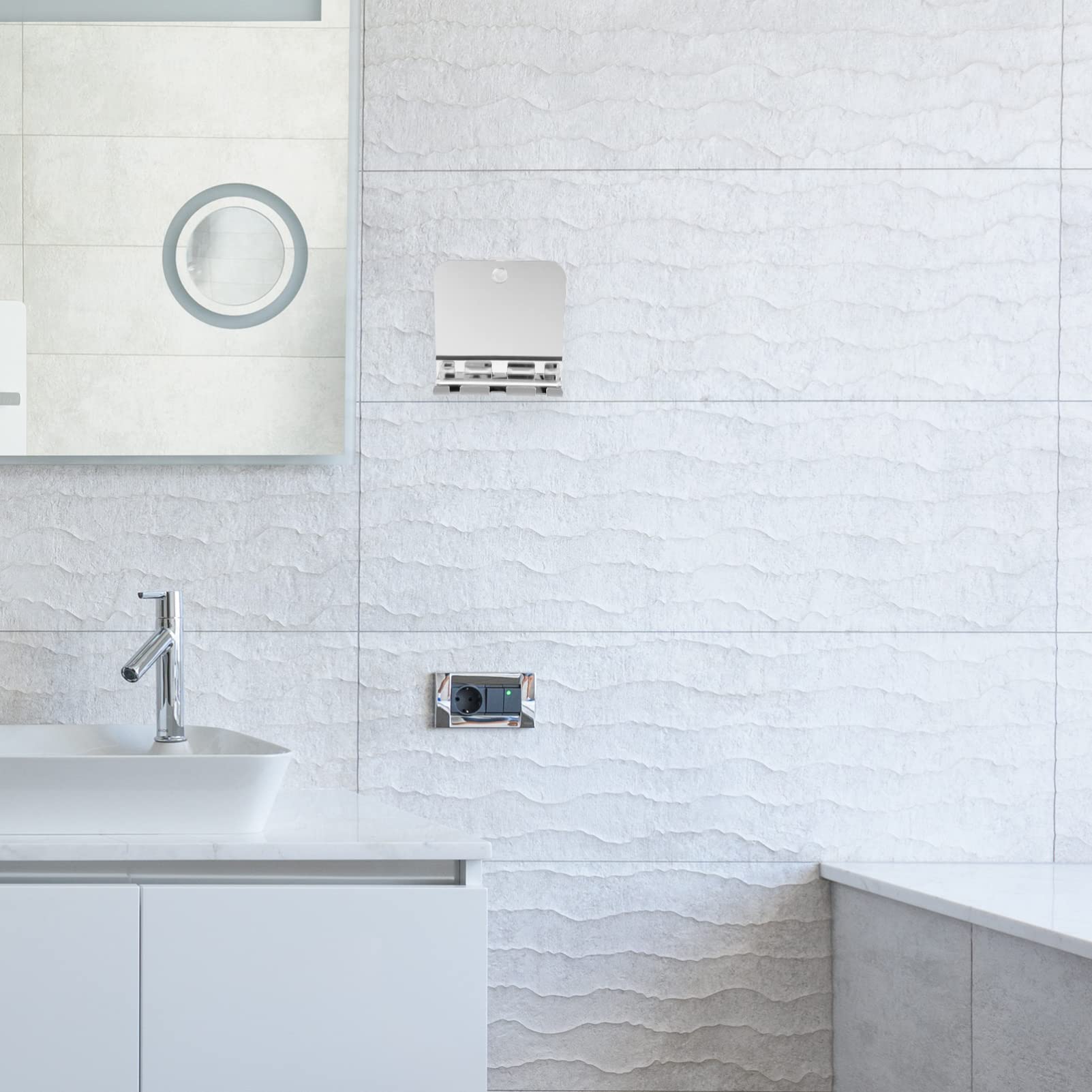 Fogless Shower Mirror Set - Square Acrylic Wall Mounted Mirror for Shaving & Makeup, Anti-Fog Bathroom Vanity Mirror with Suction Cups, Travel-Friendly Design - Perfect for Shaving, Grooming & Travel Use