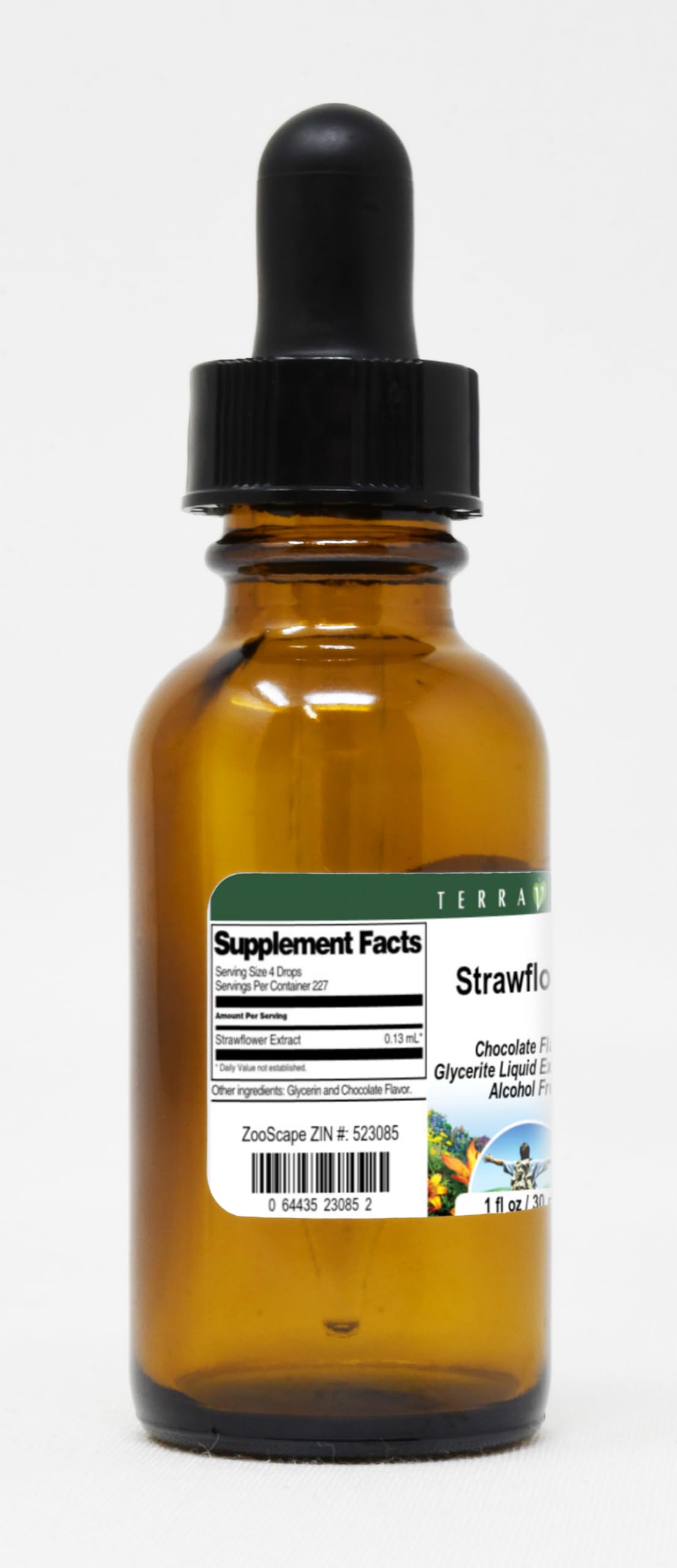 Strawflower Glycerite Liquid Extract (1:5) - Chocolate Flavored (1 oz, 3 Pack) | Herbal Supplement for Tea, Baking & Wellness | ZIN: 523085
