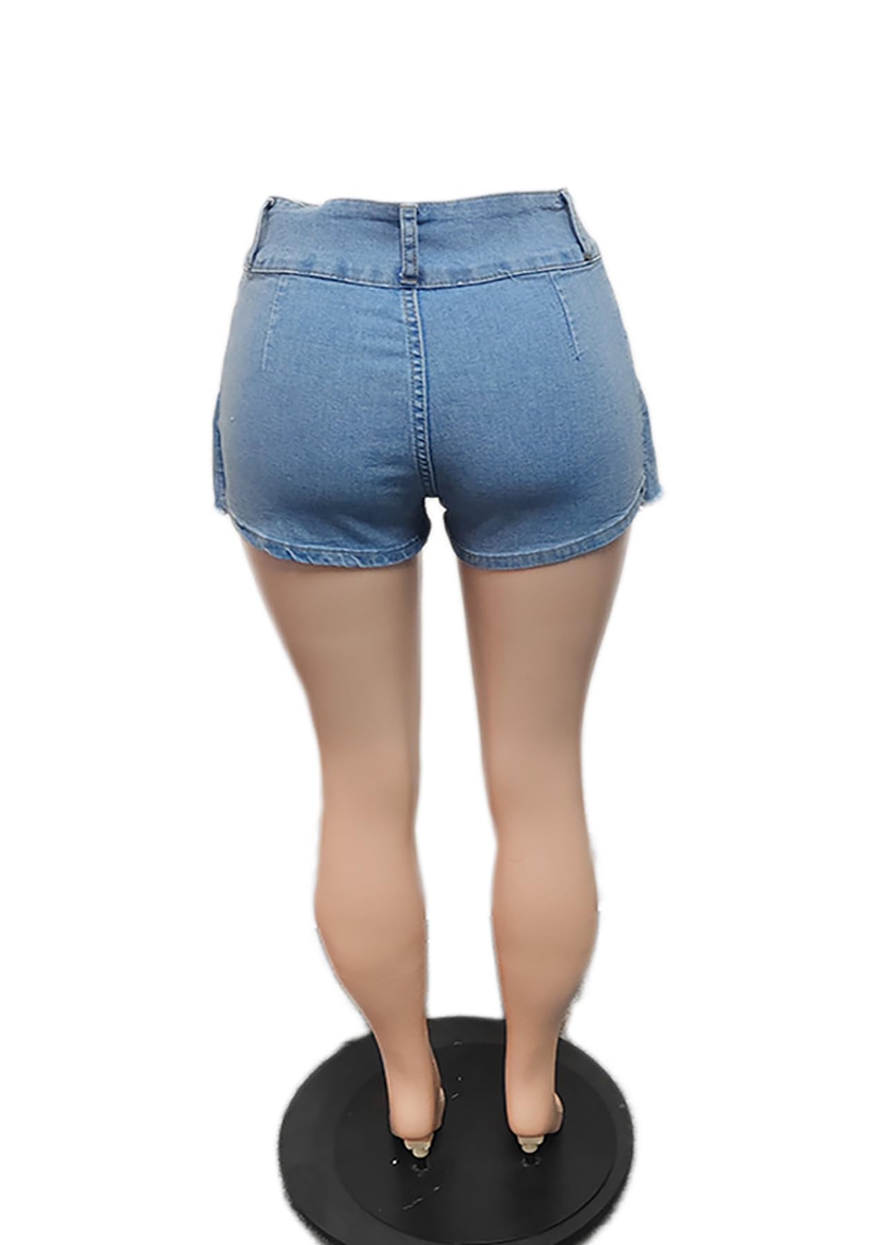 Molisry Women's High Waist Denim Shorts Skorts - Asymmetrical Hem Double Side Jean Skirt for Casual Outfits & Summer Fashion