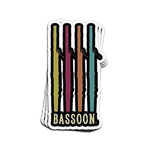 Vintage Retro Bassoon Sticker - Waterproof Vinyl Decal for Cars, Trucks, Laptops, Windows & Walls - Perfect for Music Lovers & Instrument Enthusiasts - Great for Personalizing Vehicles, Electronics & Home Decor
