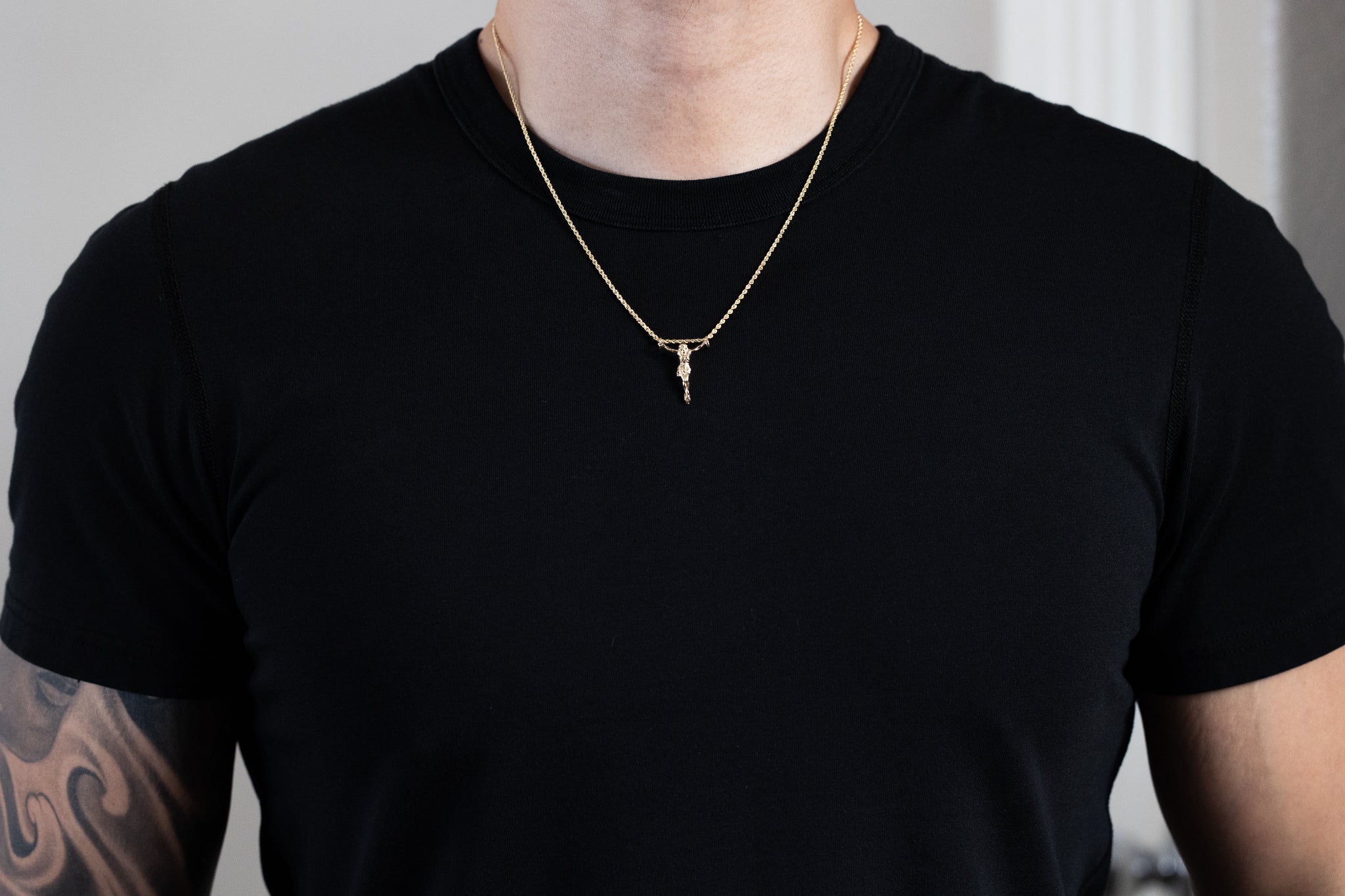 Gold Jesus Christ Crucifix Pendant Necklace - Model 1202 | Religious Jewelry for Men & Women | Perfect for Church, Weddings & Daily Faith Wear