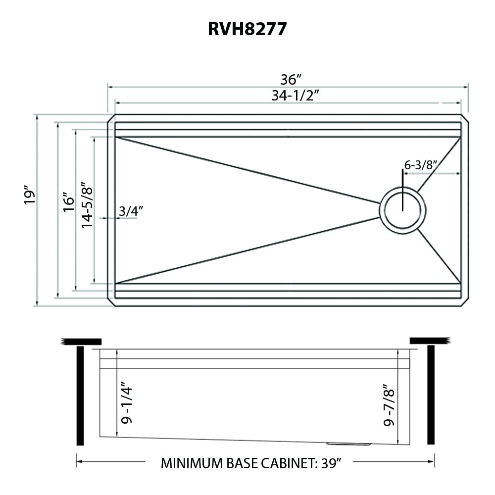 Ruvati 36-inch Undermount Dual Tier Kitchen Sink - 16 Gauge Brushed Stainless Steel Workstation Sink with Scratch-Resistant Finish (Model RVH8277) - Perfect for Modern Kitchens, RV Campers & Food Prep Stations