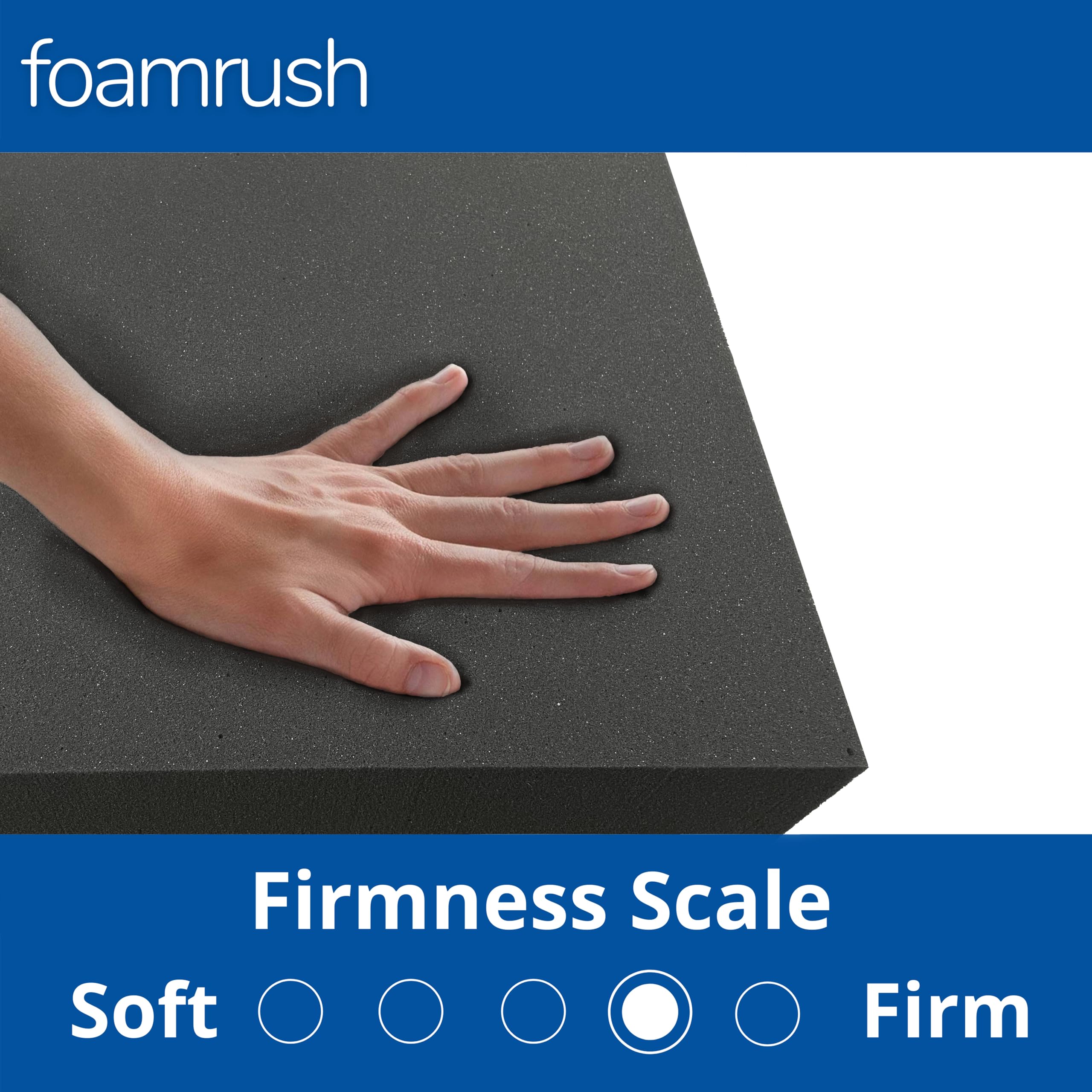 FoamRush 6x24x72 Inch High Density Charcoal Upholstery Foam Cushion - Premium Seat Padding for Sofa, Wheelchair & Chair Replacement - Made in USA - Perfect for Home Furniture, DIY Projects & Office Seating