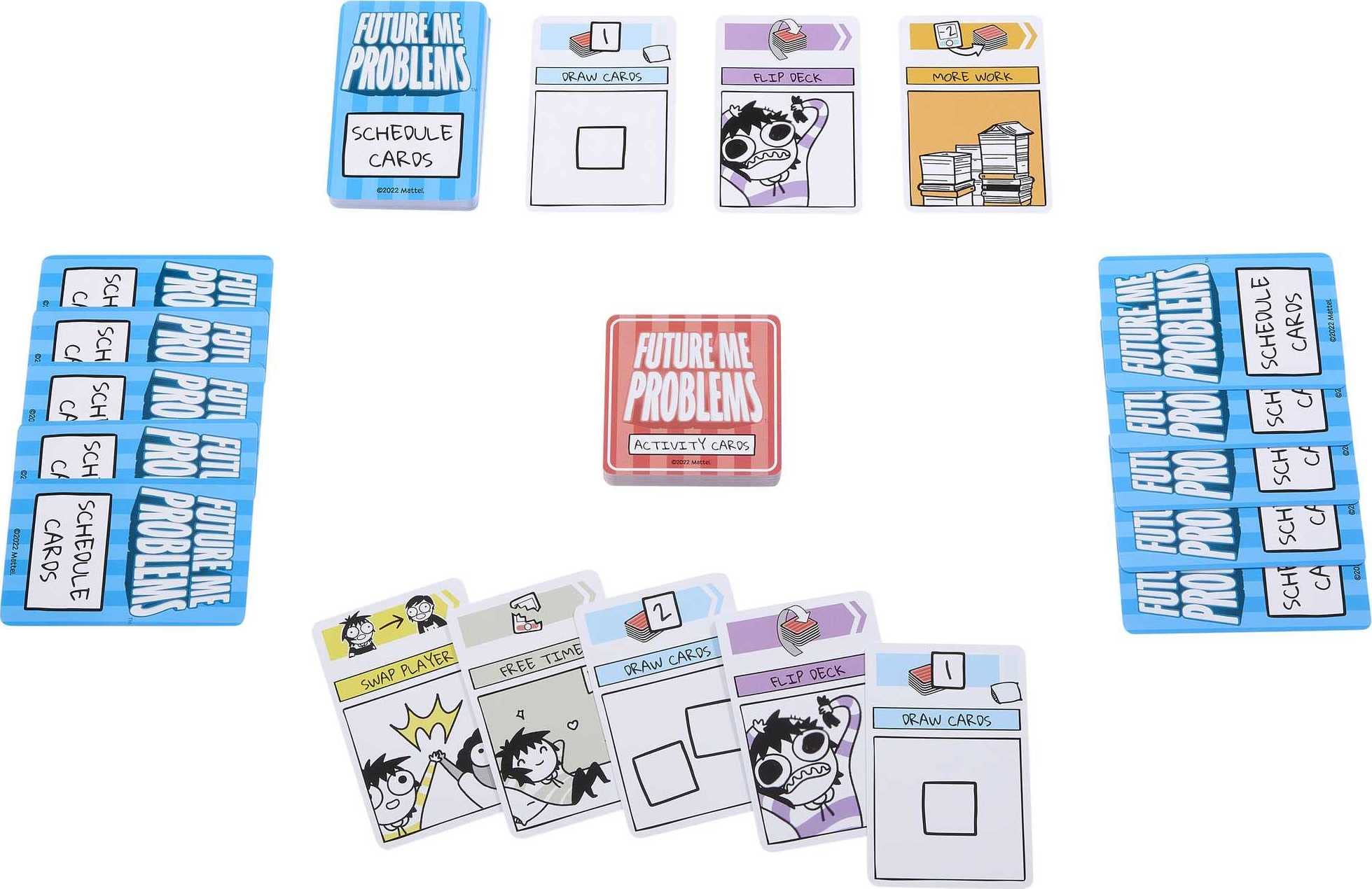 Mattel Games Sarah's Scribbles Future Me Problems Card Game - Fun Party Game for Adults & Teens - Avoid Responsibility in a Hilarious Way - Perfect for Game Nights, Gifts & Social Gatherings