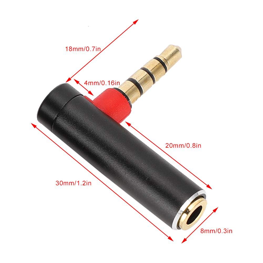 2PCS 3.5mm Male to Female Audio Adapter - 90 Degree Right Angle Stereo Headphone Jack Connector for iPhone, Samsung, PC, Laptop - Perfect for Gaming Headsets, Car Audio & Home Theater Systems