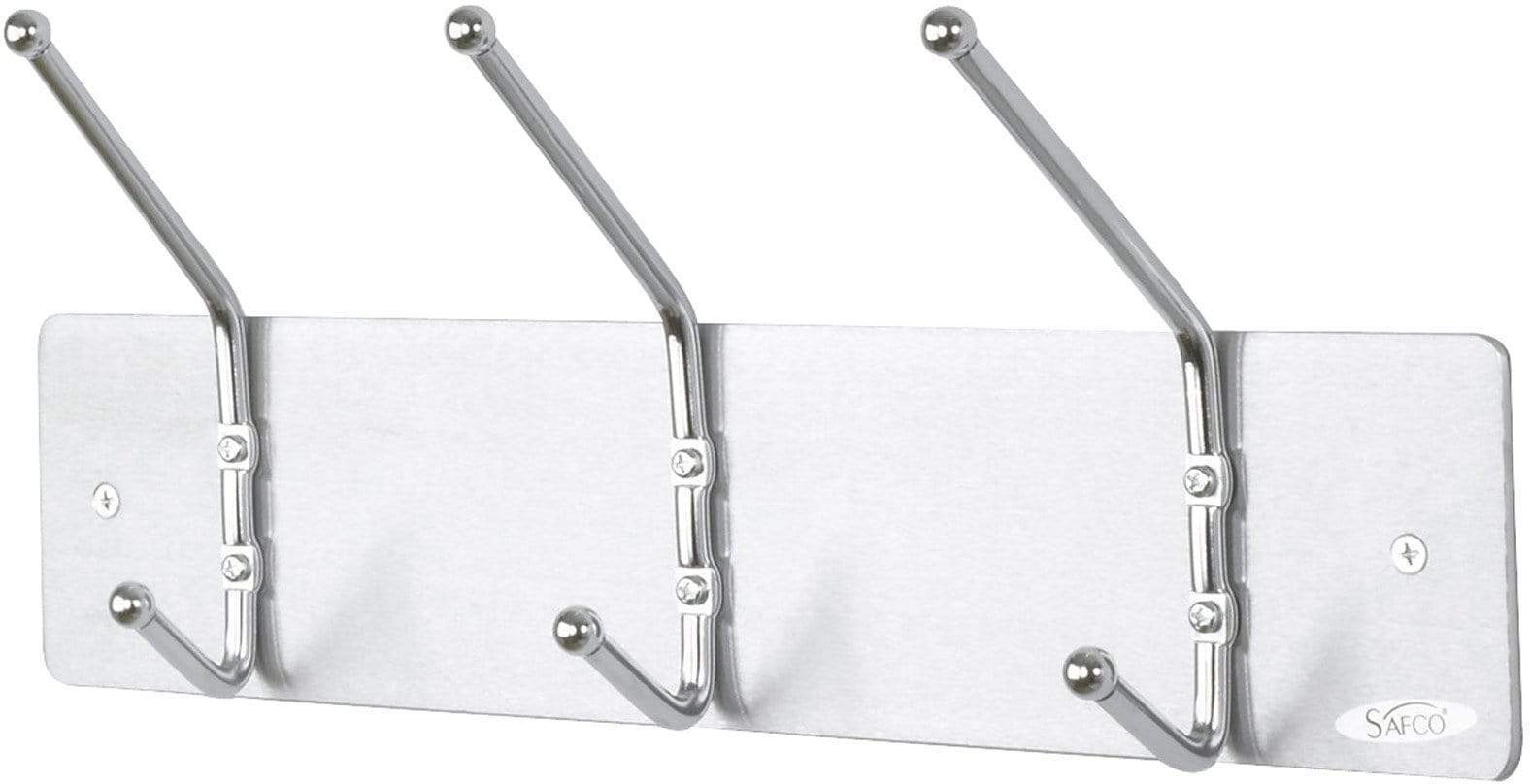 Safco 4161 Wall Mounted Coat Rack with 3 Hooks - Space Saving Entryway Organizer for Hats, Bags & Coats | Perfect for Home, Office & Dorm Room Organization