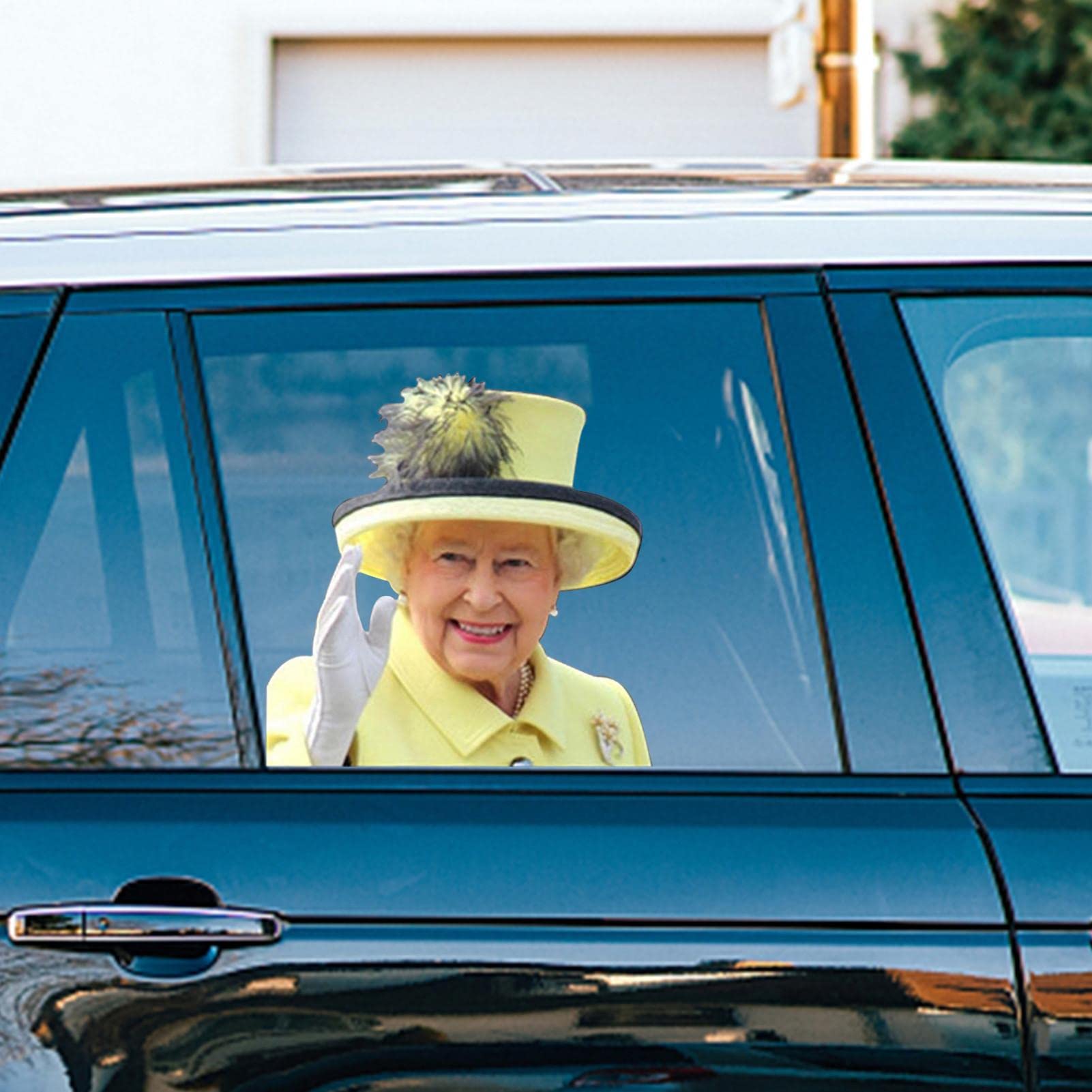 Funny Queen Elizabeth Car Window Decal - Personalized Vehicle Sticker for Cars, Trucks & SUVs | Perfect for Royal Fans, British Humor & Window Decorations