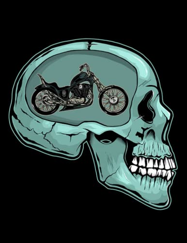 Funny Biker Skull Notebook for Motorcycle Lovers - 8.5x11 Journal for Riders & Travel