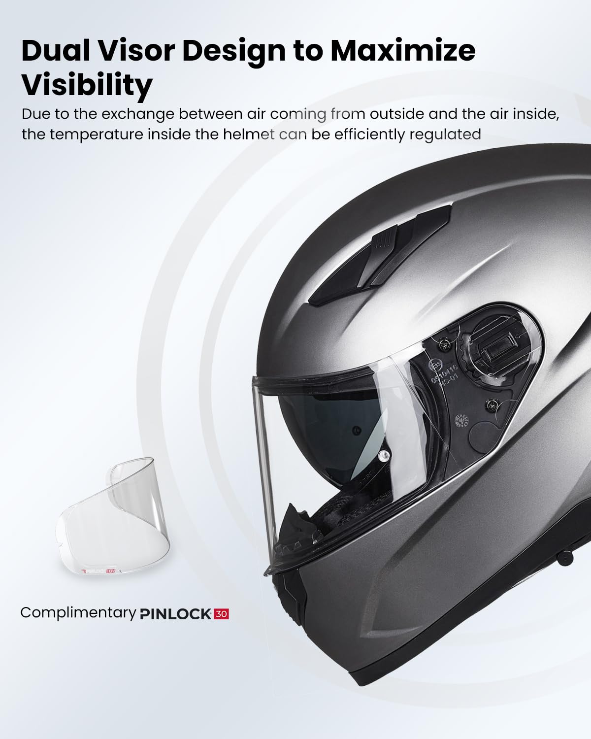 DOT Certified ILM Full Face Motorcycle Helmet with Anti-Fog Pinlock & Heated Shield - Snowmobile & Bike Riding Gear for Men & Women - Perfect for Winter Commuting & Adventure Riding