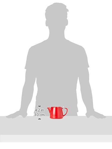 Forlife Stump Teapot 530ml (18oz) - Premium Ceramic Teapot with Infuser, Perfect for Loose Leaf Tea, Red - Ideal for Home, Office, or Tea Party Use