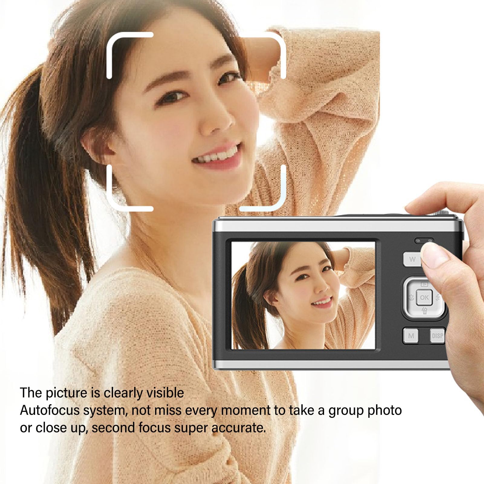 4K Digital Camera with 60MP & 6X Zoom - 2.88 Inch Compact Vlogging Camera with Macro Shooting, Built-in Fill Light & Auto Focus | Perfect for Beginners, Travel & YouTube Content Creation (Black)