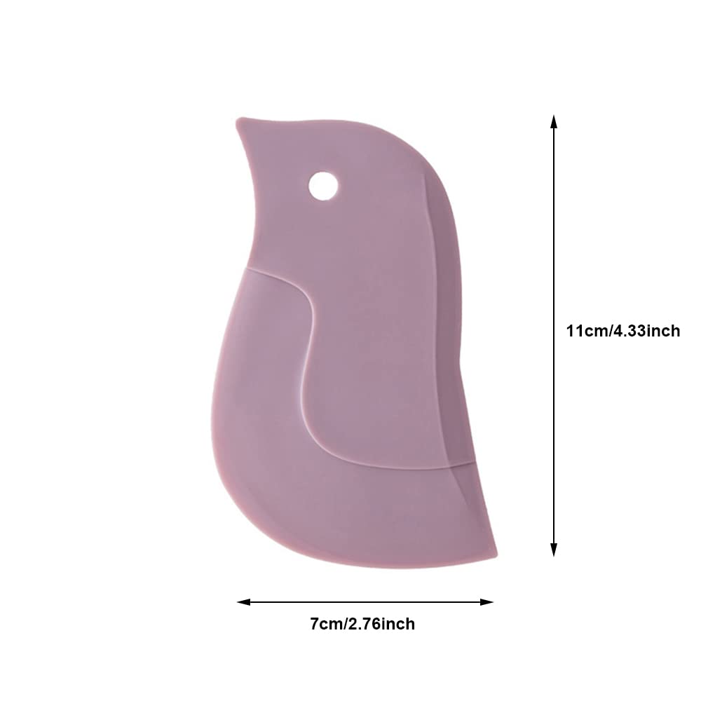 Silicone Pan Scraper - Penguin-Shaped Kitchen Cleaning Tool for Pans, Bowls, Baking & Washing (Grey & Pink) | Perfect for Non-Stick Cookware, Dish Cleaning & Food Scraping