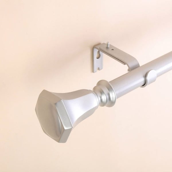 42-126 Inch Adjustable Metal Curtain Rod Set with Teardrop Finials - Heavy Duty Window Treatment for Living Room, Bedroom & Home Decor