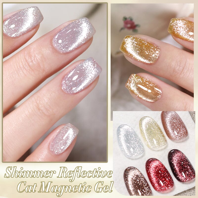 Shimmery Reflective Cat Magnetic Gel Polish 10ml - Long Lasting Nail Art Polish for Salon & Home Manicure, Perfect for Parties & Special Occasions