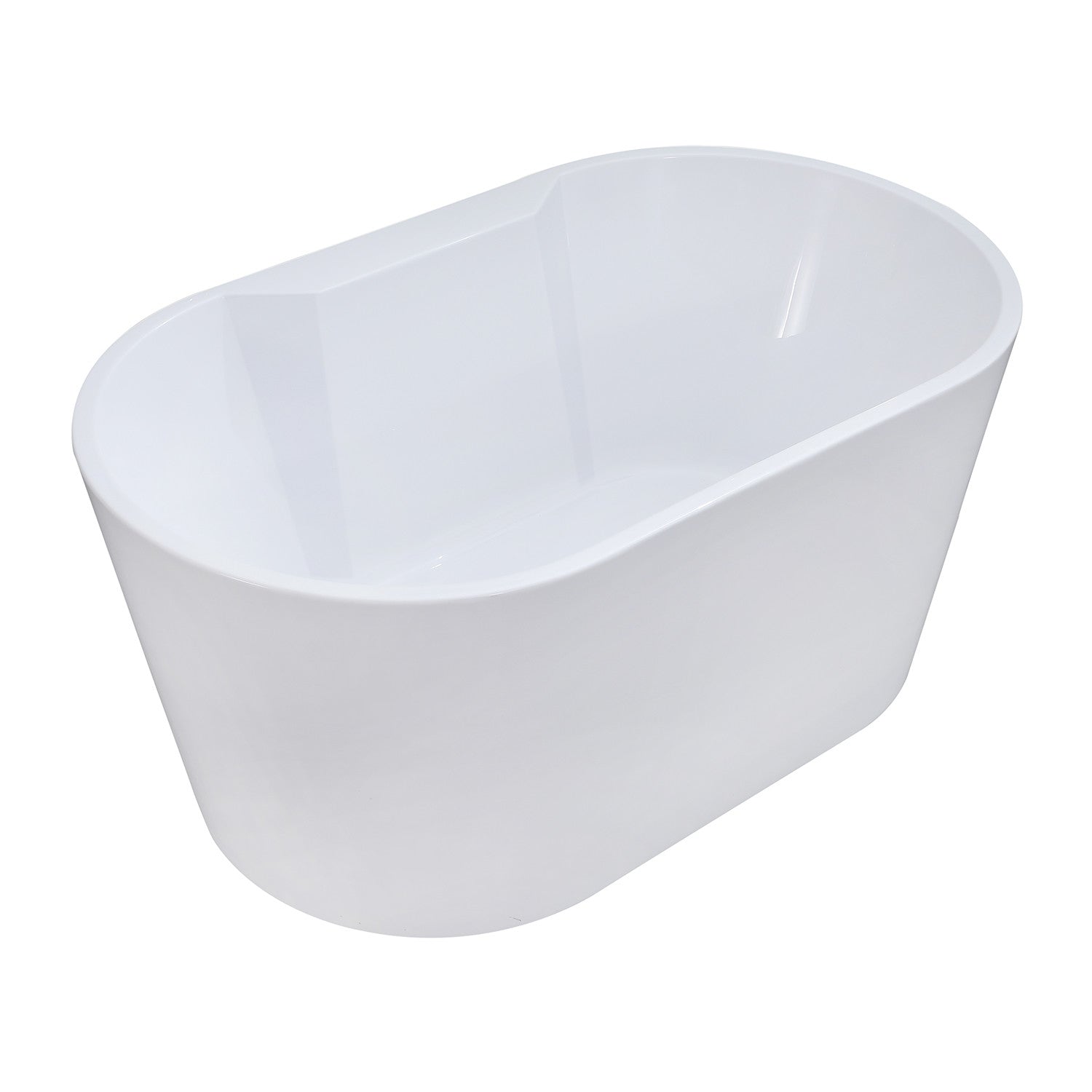 Aqua Eden 56 Inch Acrylic Oval Freestanding Bathtub - Glossy White Double Ended Soaking Tub with Drain | Modern Bathroom Luxury for Spa-Like Relaxation at Home