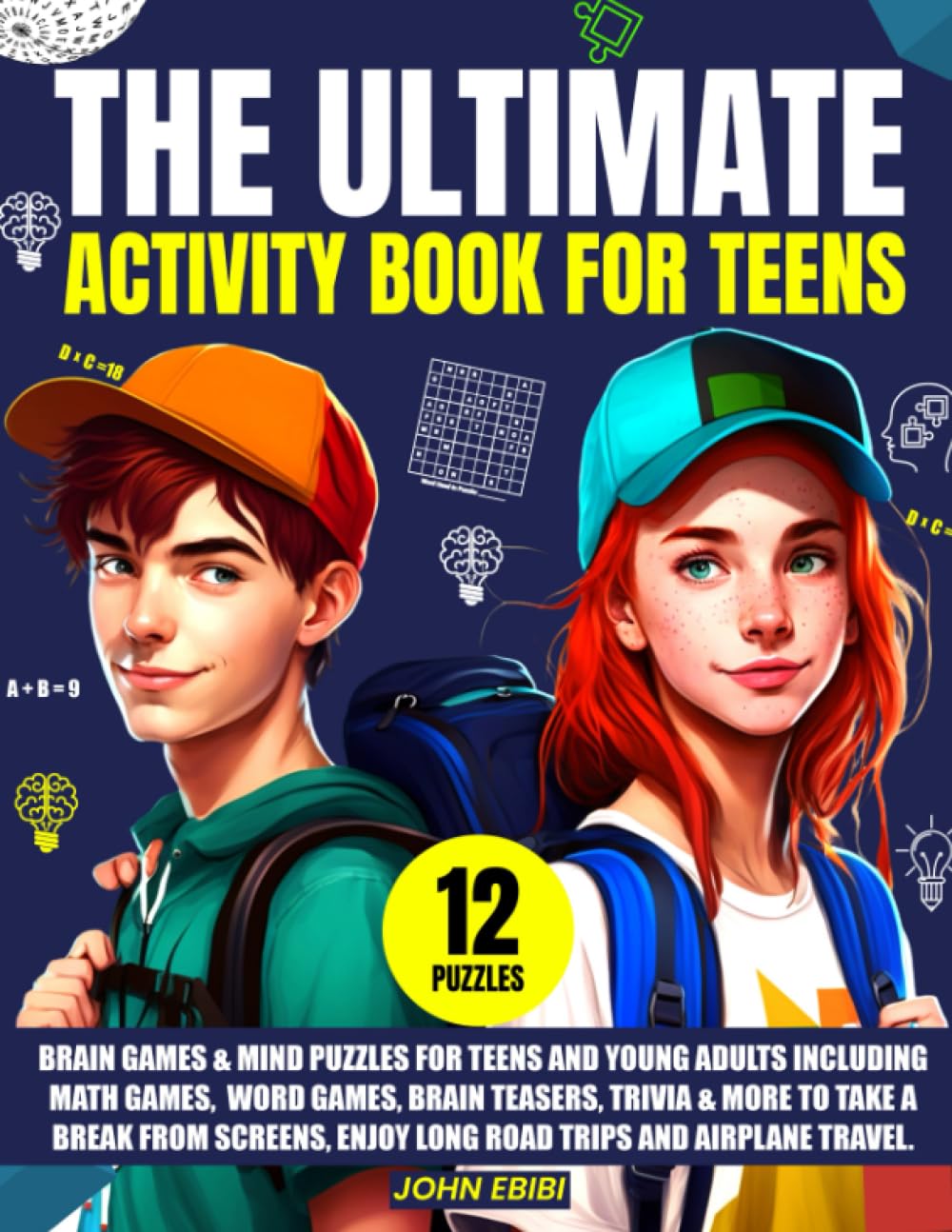 Engaging Brain Games & Mind Puzzles for Teens and Young Adults - Fun Math Games, Word Games, Brain Teasers, Trivia Challenges | Ultimate Activity Book for Relaxation, Stress Relief & Mental Exercise