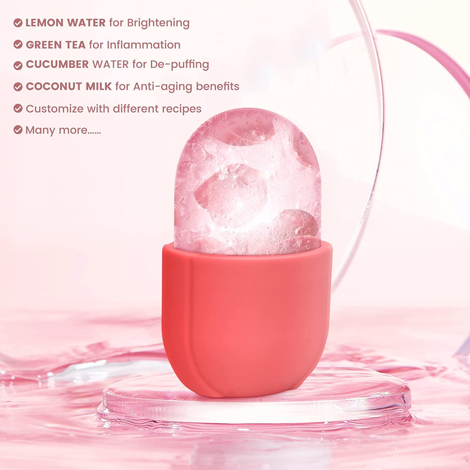 XSKY Silicone Ice Face Roller for Skin Care - Reusable Facial & Eye Ice Mold to Tone Skin, Reduce Puffiness, Acne & Hydrate - Perfect for Morning Routine, Spa & Relaxation at Home