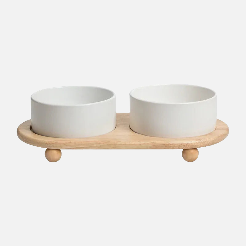 Premium Whisker Wood Pet Feeding Bowl for Cats & Dogs - Eco-Friendly, Non-Slip, Durable Raised Dog & Cat Food Dish - Perfect for Home, Travel, and Outdoor Use