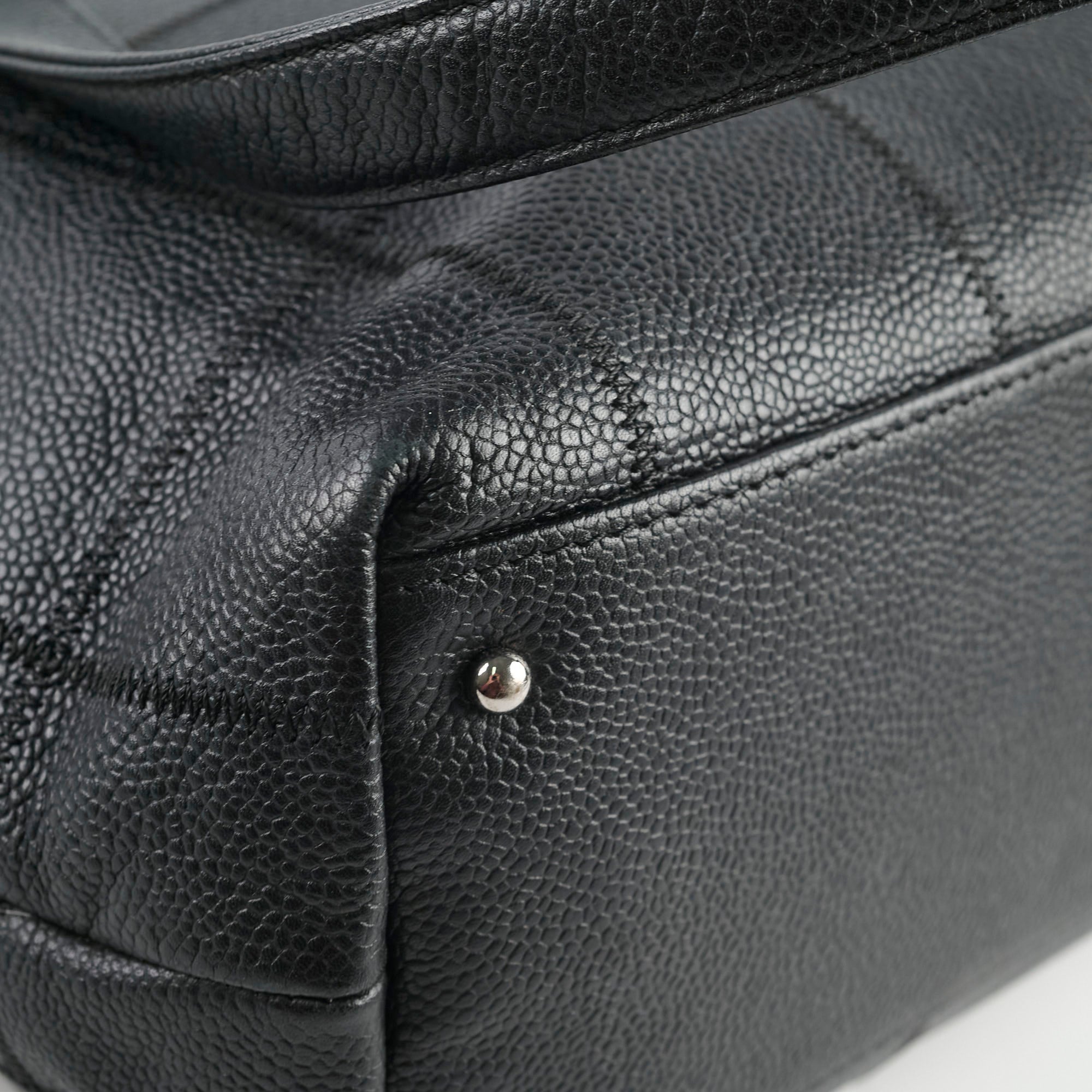 Chanel Black Caviar Leather Tote Bag for Women - Luxury Designer Handbag for Work, Travel & Everyday Use