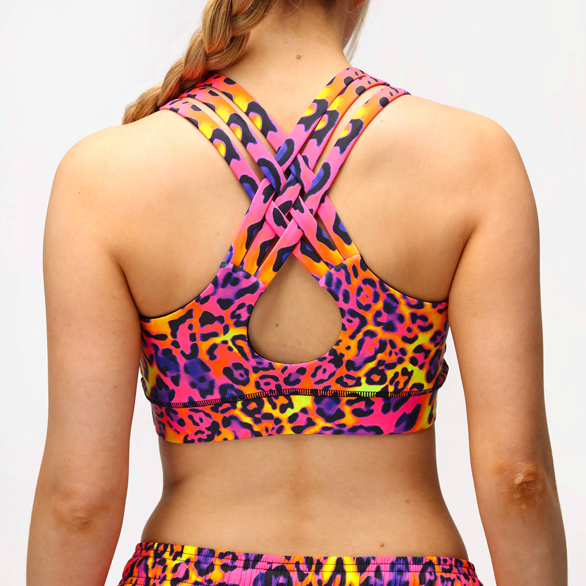 Sunset Safari Cross Back Bra - Women's Comfortable Yoga Sports Bra for Running, Gym & Workout - Perfect for Active Lifestyles & Outdoor Adventures