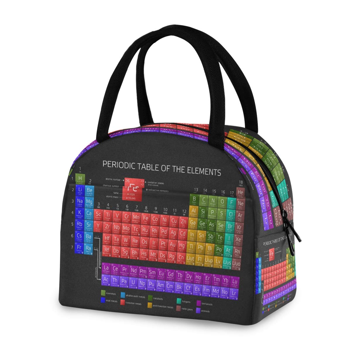 Blueangle Insulated Lunch Bag for Women & Men - Water-Resistant Thermal Lunch Tote with Periodic Table Design - Perfect for Work, School, Picnics & Outdoor Activities