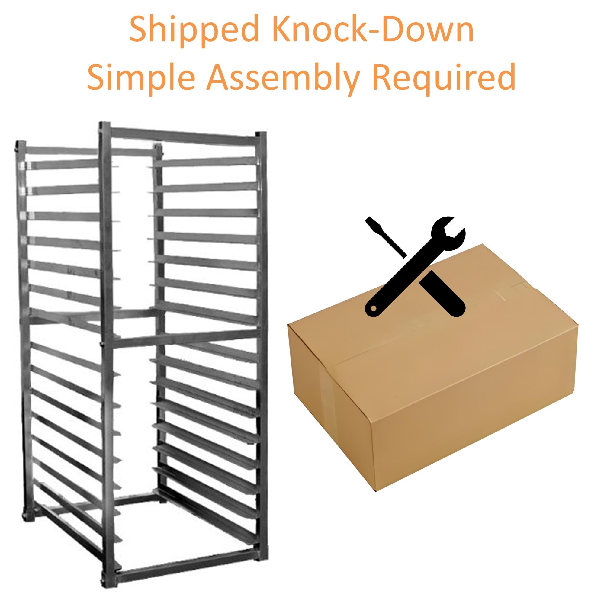 GSW AAR-1520 Commercial Aluminum Refrigerator Storage Pan Rack - 15 Pan Capacity, 20-1/8” x 23” x 50” - Heavy Duty Knock Down Design for Restaurant, Bakery & Catering Kitchen Organization
