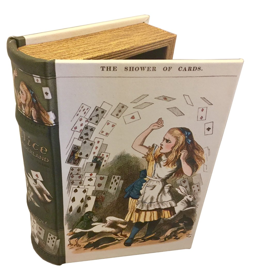 Alice in Wonderland Book Box with Hidden Compartment - Secret Storage Jewelry Box for Rings, Necklaces & Trinkets - Perfect Gift for Book Lovers & Collectors