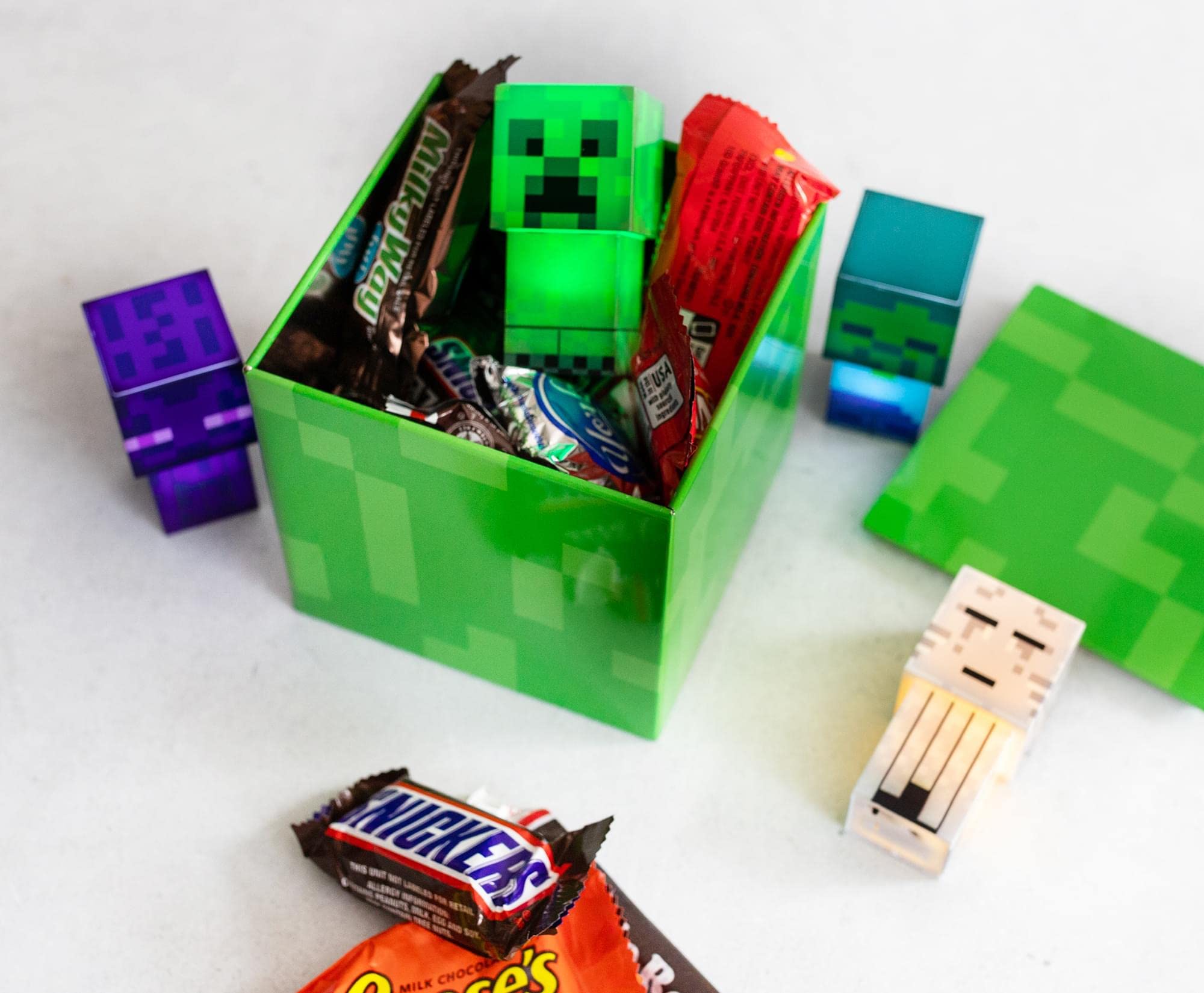Minecraft Creeper 4-Inch Tin Storage Box with Lid - Organizer Cube for Toys, Collectibles & Home Decor | Perfect for Playroom, Closet & Gift Giving | Video Game Accessories & Storage Solution
