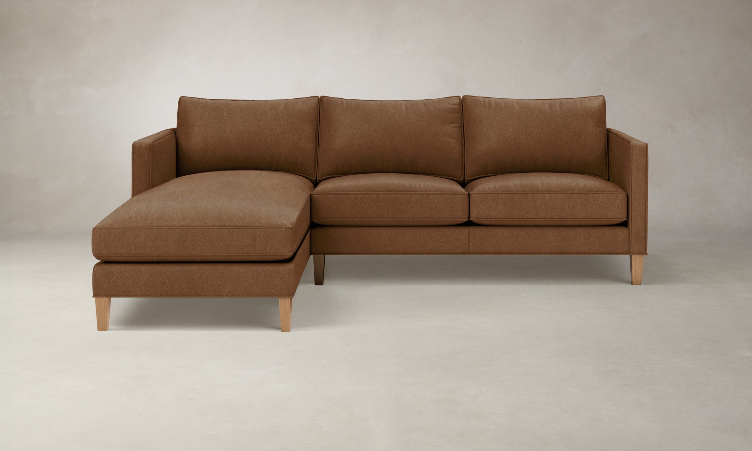 Premium Crosby Sectional Sofa in Tuscan Leather Cognac - Luxurious Living Room Furniture for Home & Office Comfort