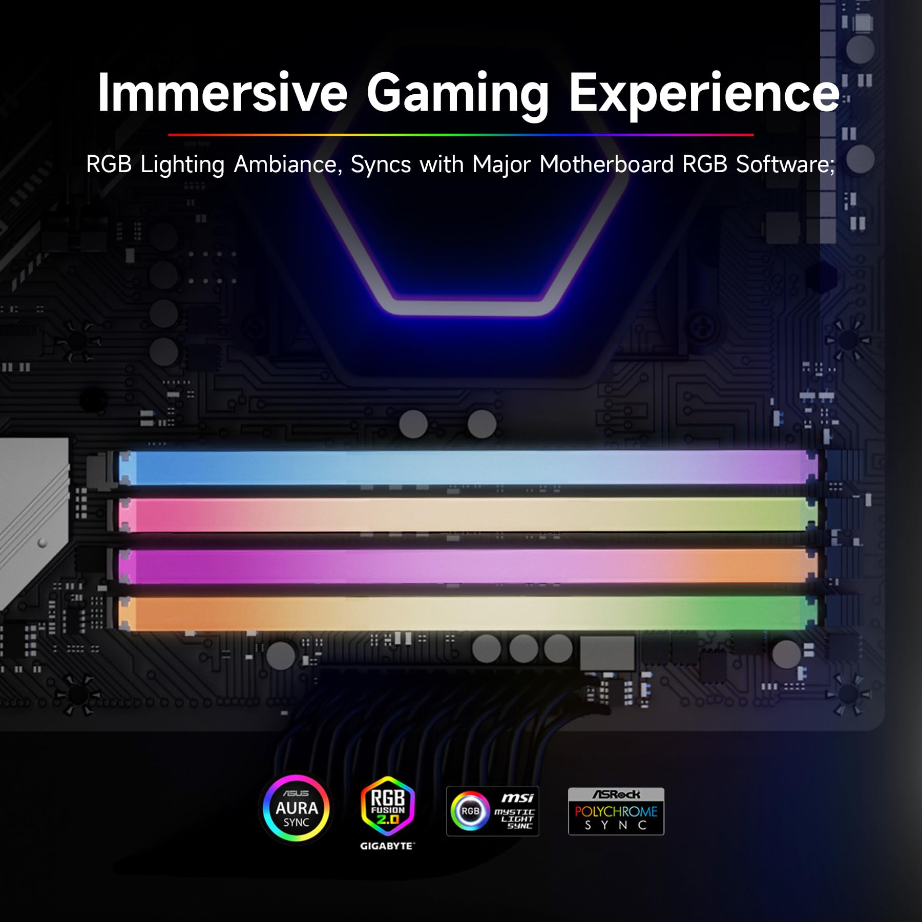 Fanxiang 32GB (2x16GB) DDR4 3200MHz RGB Gaming RAM with Heatsink - High Performance Desktop Memory for AMD & Intel PCs | Perfect for Gaming, Streaming & Content Creation