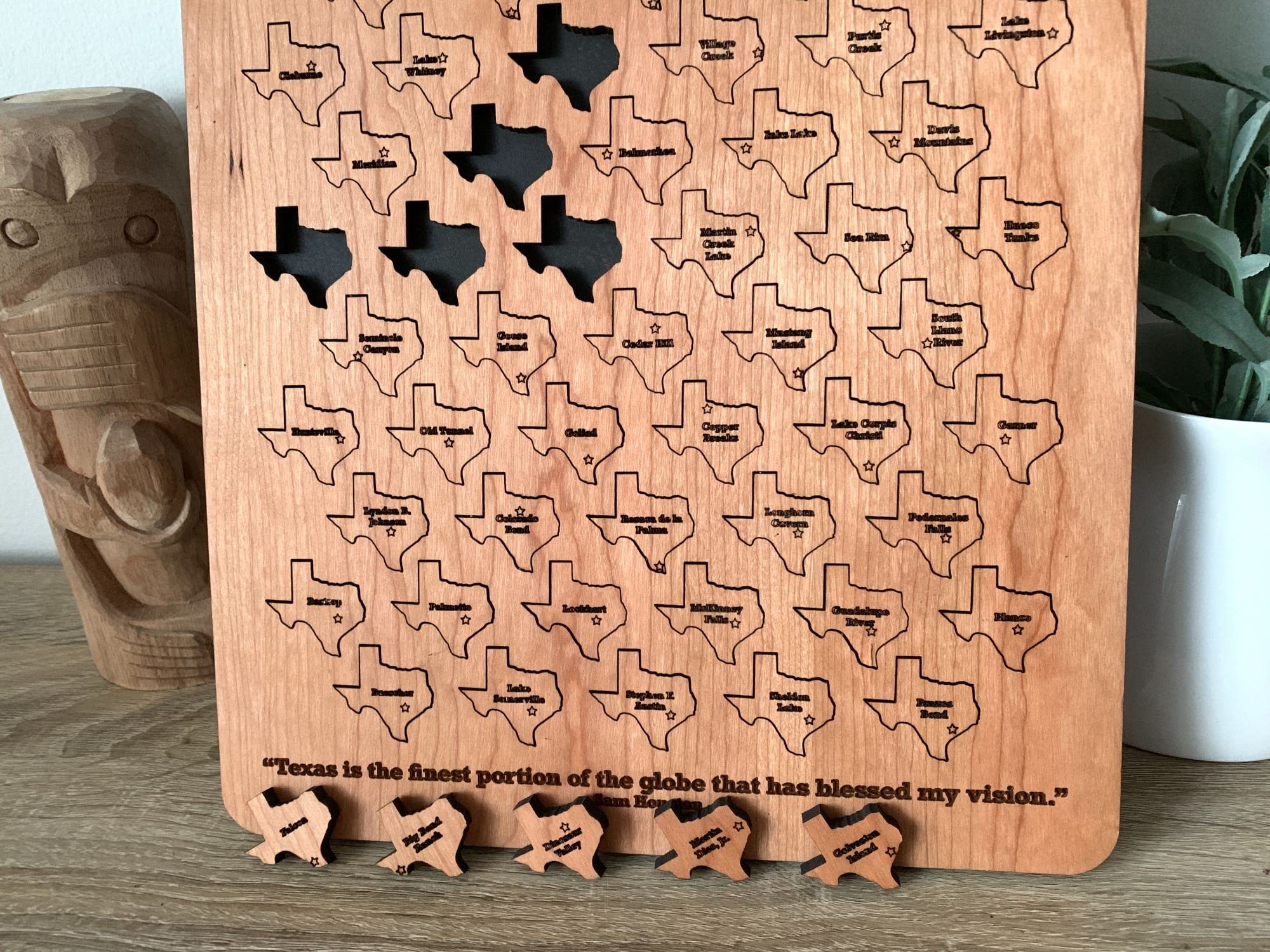 Texas State Parks Tracker Board - Wooden Texas State Parks Map for Collectors & Travelers - Handcrafted White Oak Display for Park Visits & Outdoor Adventures - Perfect for Home Decor, Travel Gifts & National Park Enthusiasts