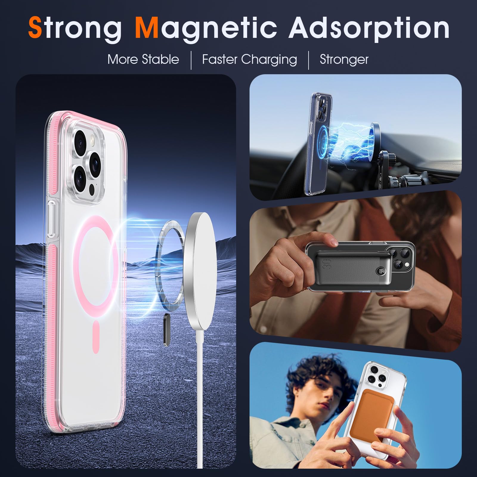 MILPROX Magnetic Clear iPhone 15 Pro Case (6.1