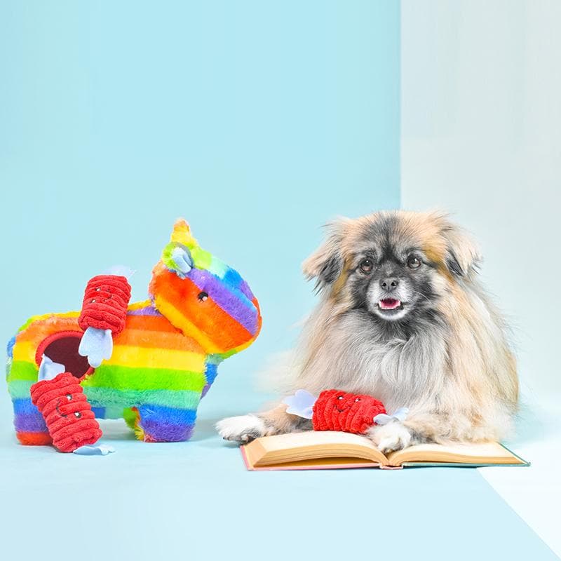 Zippy Burrow Dog Toy Piñata with Plush Candy - Interactive Treat Dispenser for Small & Large Dogs - Perfect for Birthday Parties & Training Rewards