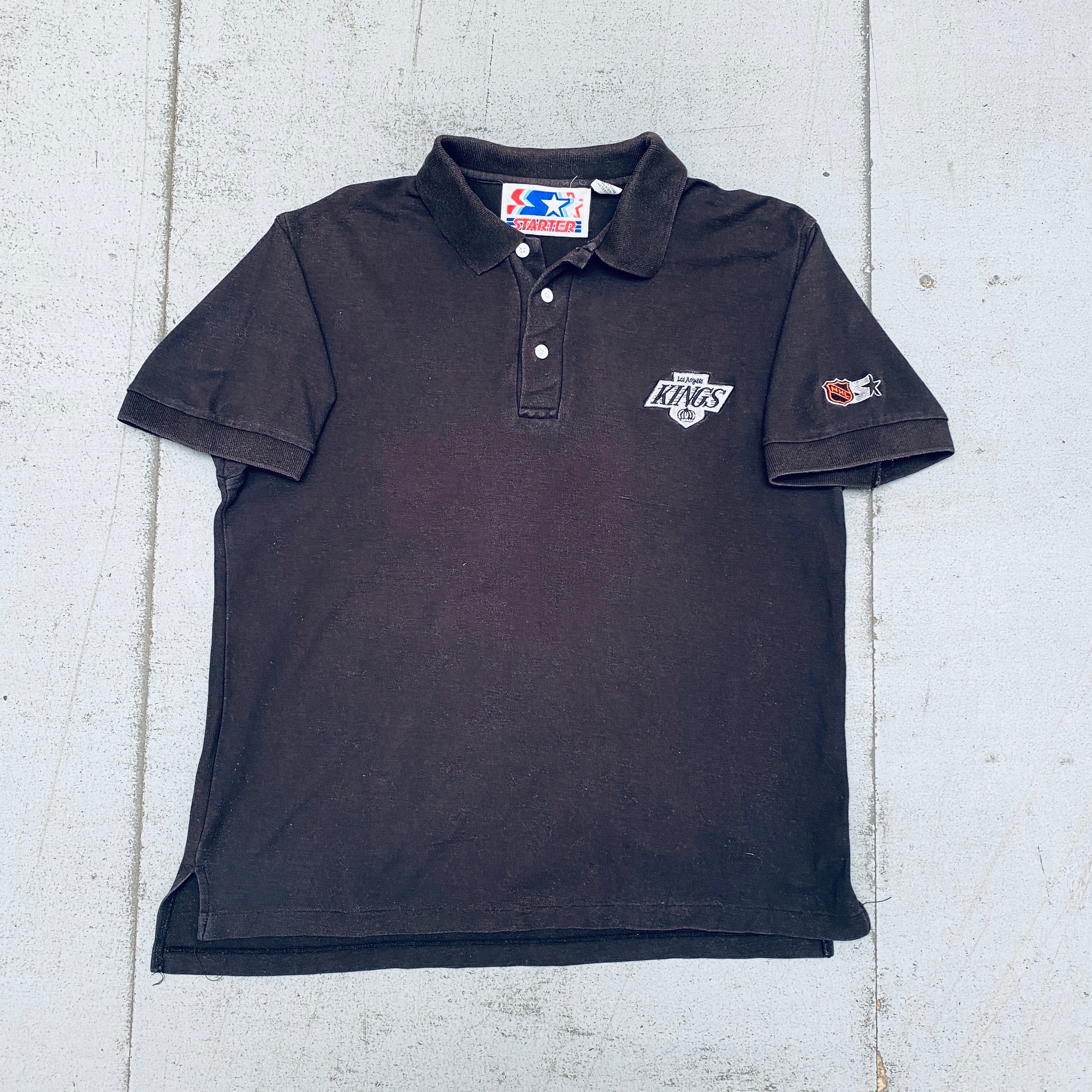 Vintage 1990s Los Angeles Kings Embroidered Starter Polo Shirt - Men's M/L Size - Retro NHL Hockey Fan Gift & Collectible Sportswear (Perfect for Game Day, 90s Theme Parties & Vintage Fashion)
