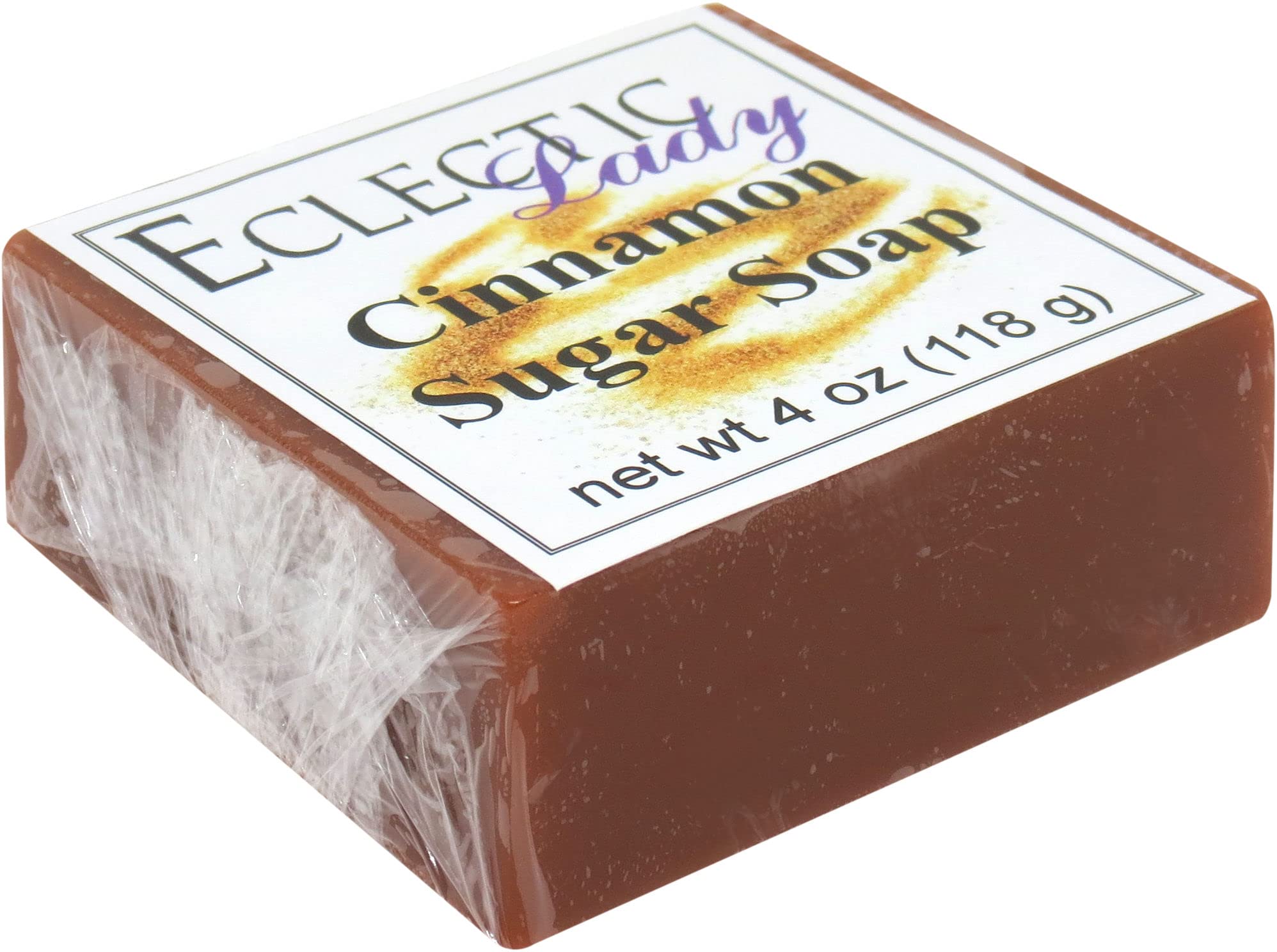 Eclectic Lady Cinnamon Sugar Glycerin Soap Bar - 4oz Moisturizing Handmade Soap for Dry Skin - Perfect for Bath, Shower & Gift Giving