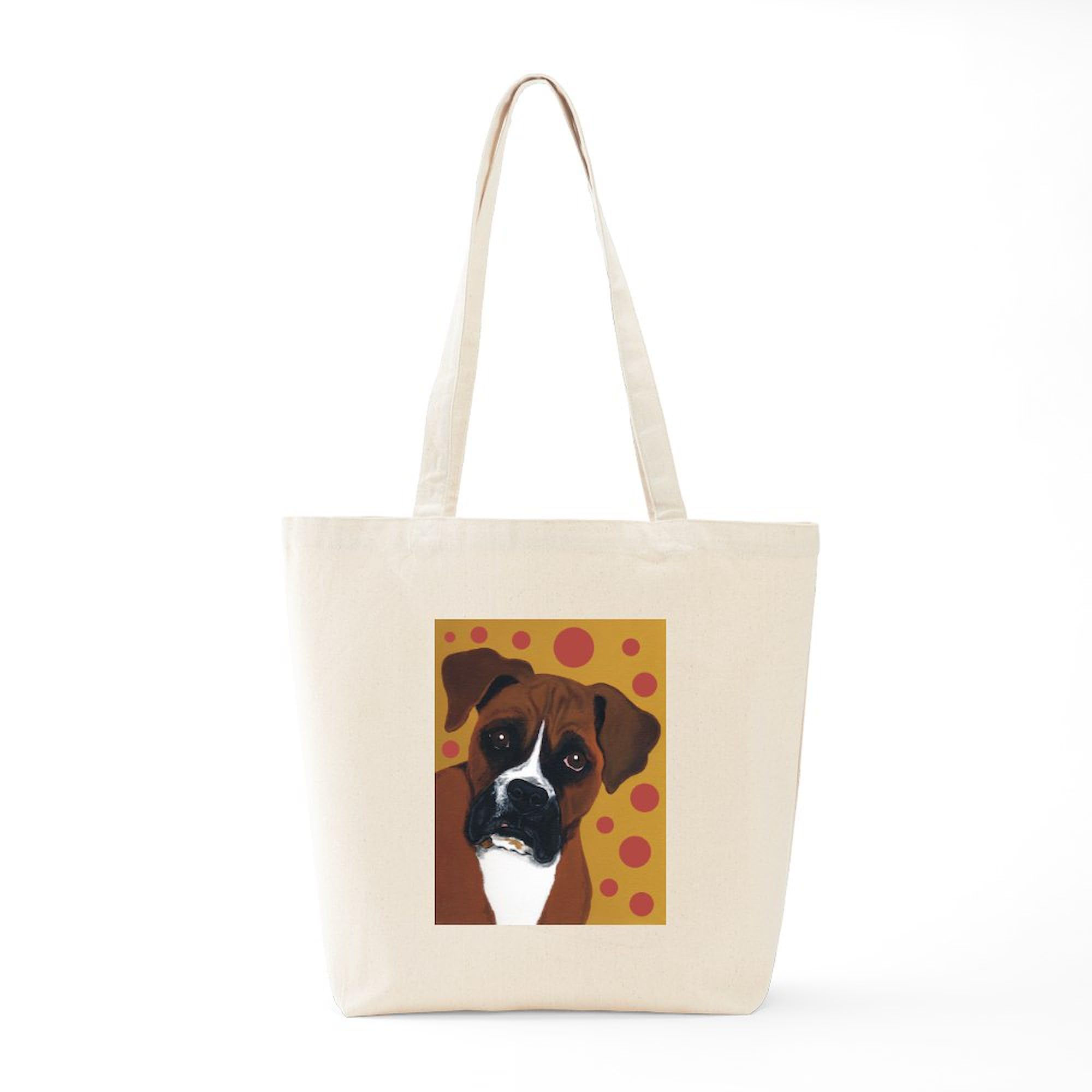 Boxer Dog The Look! Natural Canvas Tote Bag - Reusable Shopping Bag for Groceries, Beach & Daily Use | Eco-Friendly Cotton Carryall