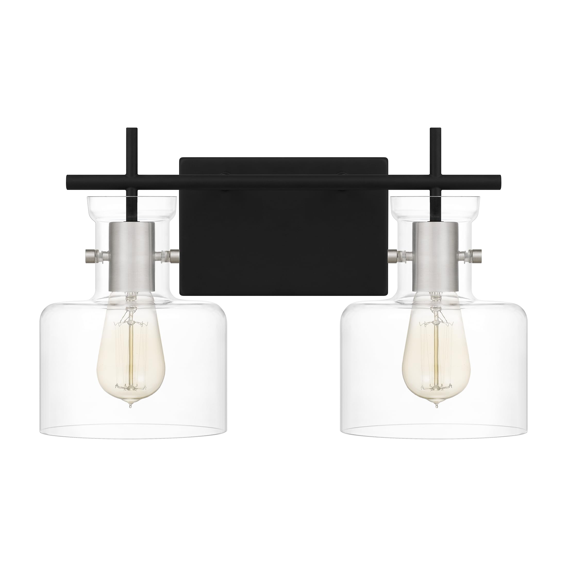 Quoizel Pensbury 2-Light Matte Black Bathroom Vanity Light - Perfect for Modern Bathroom, Bedroom, or Dressing Room Lighting