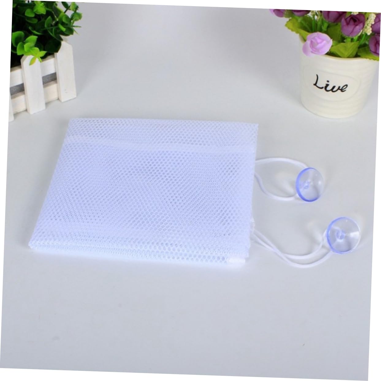 VICASKY 3-Pack White Bath Toy Storage Bags - Waterproof Mesh Organizer for Bathroom, Shower & Kids Toys - Hanging Net Container for Bath Accessories, Soap & Sponges (Perfect for Baby Bath Time & Home Organization)