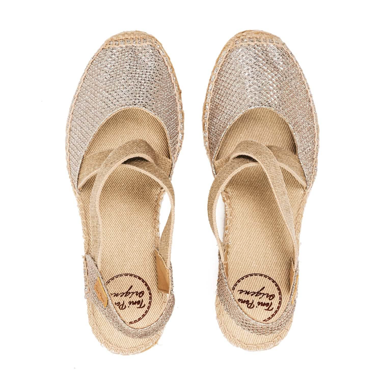 Women's Shimmery Wedge Espadrille Sandals - Saba S | Comfortable Summer Beach Shoes for Outdoor Parties & Vacations