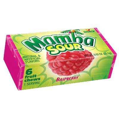 Sour Mamba Fruit Chews Candy - 6 Pieces per Pack (48 Packs Total) | Tangy & Sweet Assorted Flavors for Parties, Snacks, and Office Treats
