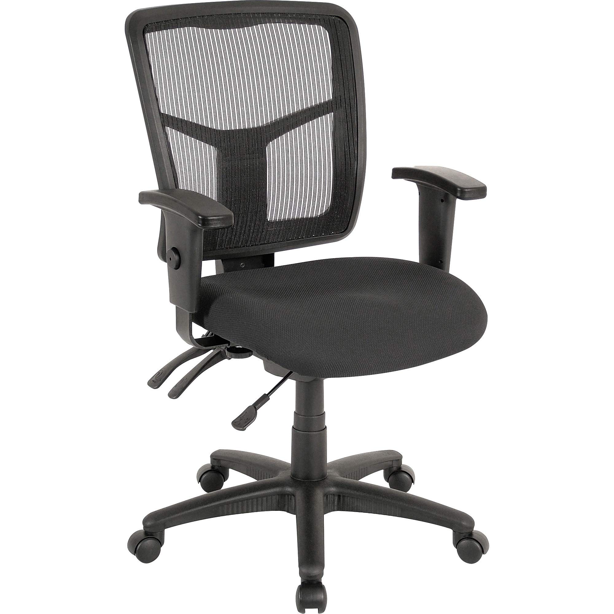 Lorell Ergomesh Office Chair - Adjustable Mesh Back & Black Fabric Seat for Home & Office Comfort - Perfect for Long Hours of Work or Gaming